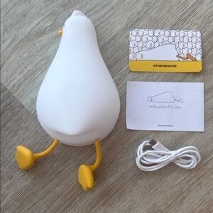 Rechargeable Squishy Silicone White Duck Nightlight with Timer